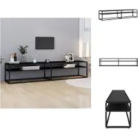 vidaXL Tv-meubel - Tv-meubelen - Tv Kast - Opbergkast - Tv-meubel 200x40x40,5 cm gehard glas zwart