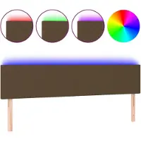 vidaXL Hoofdbord LED 200x5x78/88 cm stof donkerbruin