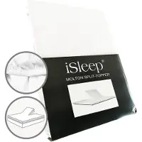 ISleep Molton Split-Topper - 100% Katoen - Litsjumeaux - 180x200 cm - Wit