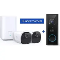 Eufy security-EufyCam 2 Pro - 2 beveiligingscamera's + Video Deurbel 2K Ultra HD - inclusief homebase - bundelvoordeel