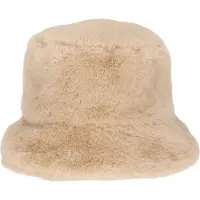 Sarlini Fluffy Teddy Hoed Bucket Hat Zand