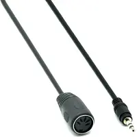 Dolphix DIN 5-pins (v) - 3,5mm Jack (m) audiokabel / zwart - 0,50 meter