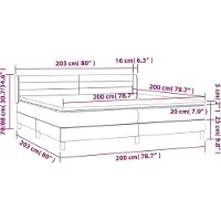 vidaXL Boxspring met matras stof taupe 200x200 cm