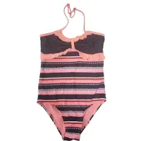 Lentiggini Badpak - Koraal/Zwart - Halter model - Gevoerd - Maat 116