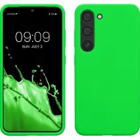 Kwmobile telefoonhoesje geschikt voor Samsung Galaxy S23 - Hoesje met siliconen coating - Smartphone case in neon groen