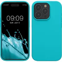 Kwmobile Case voor iPhone 15 Pro Max - Slank TPU-Hoesje met Zachte Afwerking - In ijsblauw