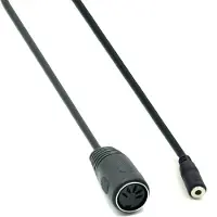 Dolphix DIN 5-pins (v) - 3,5mm Jack (v) audiokabel / zwart - 1,5 meter