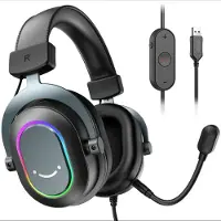 Fifine RGB Gaming Headset - - Playstation XBOX PRC MAC OS - HD Audio - Surround sound