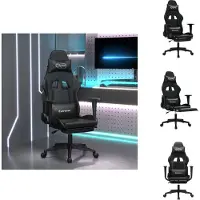 vidaXL Massage gamestoel met voetensteun kunstleer zwart