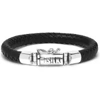 Silk Jewellery - Zwarte Armband - Roots - 644BLK.21 - Maat 21,0