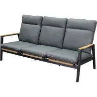 AVH-Collectie Alzano verstelbare 3-zitsbank aluminium teak antraciet