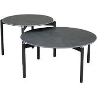 AVH-Collectie Tucson salontafels 87 cm rond en 67 cm rond keramiek antraciet