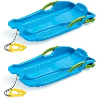 Prosperplast 2x stuks kinder winter Sleeen Hornet 80cm met Rem Blauw - sleeen