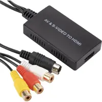 Dolphix Tulp Composiet AV & S-VHS naar HDMI converter / zwart - 0,50 meter