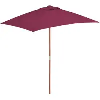 vidaXL Parasol met houten paal 150x200 cm bordeauxrood