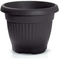Prosperplast Plantenpot/bloempot Roma Garden - buiten/binnen - kunststof - antraciet - D25 x H25 cm - Plantenpotten