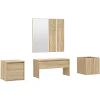 vidaXL Garderobe set bewerkt hout sonoma eikenkleurig