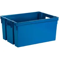 Eda Plastiques Opbergbox/opbergkrat 50 L - blauw - kunststof - 56 x 41 x 29 - stapelbaar/nestbaar - Opbergbox
