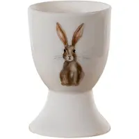 Clayre & Eef Cremekleurige Eierdopje Ø 4*6 cm REBEI