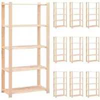 vidaXL Opbergrekken 5-laags 10 st 80x38x170 cm grenenhout 250 kg