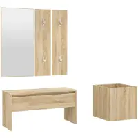 vidaXL Garderobe set bewerkt hout sonoma eiken