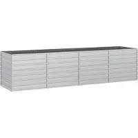 vidaXL Plantenbak verhoogd 320x80x77 cm gegalvaniseerd staal zilver