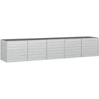 vidaXL Plantenbak verhoogd 400x80x45 cm gegalvaniseerd staal zilver