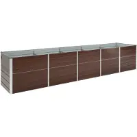 vidaXL Plantenbak verhoogd 400x80x77 cm gegalvaniseerd staal bruin
