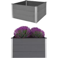 vidaXL Plantenbak verhoogd 100x100x54 cm HKC grijs