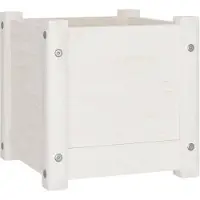 vidaXL Plantenbak 31x31x31 cm massief grenenhout wit