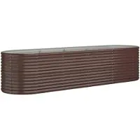 vidaXL Plantenbak 296x80x68 cm gegalvaniseerd staal bruin