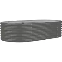 vidaXL Plantenbak 152x80x36 cm gegalvaniseerd staal grijs