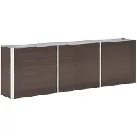 vidaXL Plantenbak verhoogd 240x40x77 cm gegalvaniseerd staal bruin