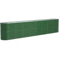 vidaXL Plantenbak 332x40x68 cm gepoedercoat staal groen