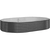vidaXL Plantenbak 214x140x36 cm gegalvaniseerd staal antracietkleurig