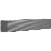 vidaXL Plantenbak 368x80x68 cm gegalvaniseerd staal grijs