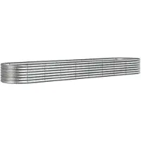 vidaXL Plantenbak 368x80x36 cm gegalvaniseerd staal zilverkleurig