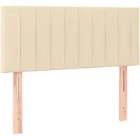 vidaXL Hoofdbord 100x5x78/88 cm stof crèmekleurig