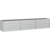 vidaXL Plantenbak verhoogd 240x40x45 cm gegalvaniseerd staal zilver