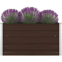 vidaXL Plantenbak verhoogd 100x100x45 cm gegalvaniseerd staal bruin