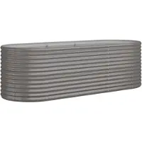 vidaXL Plantenbak 224x80x68 cm gegalvaniseerd staal grijs
