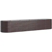 vidaXL Plantenbak 368x80x68 cm gegalvaniseerd staal bruin