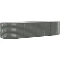 vidaXL Plantenbak 322x100x68 cm gegalvaniseerd staal grijs