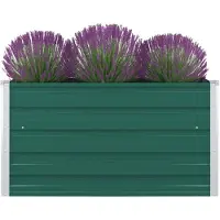 vidaXL Plantenbak verhoogd 100x100x45 cm gegalvaniseerd staal groen