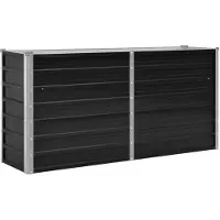 vidaXL - Plantenbak - verhoogd - 160x40x77 - cm - gegalvaniseerd - staal - antraciet