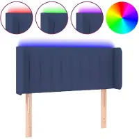 vidaXL Hoofdbord LED 103x16x78/88 cm stof blauw