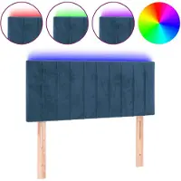 vidaXL Hoofdbord LED 90x5x78/88 cm fluweel donkerblauw