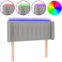 vidaXL Hoofdbord LED 93x16x78/88 cm stof lichtgrijs