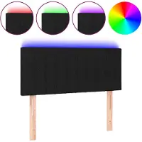 vidaXL Hoofdbord LED 80x5x78/88 cm stof zwart