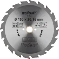 Wolfcraft 6368000 Hardmetaal-cirkelzaagblad 160 x 20 mm Aantal tanden: 20 1 stuk(s)